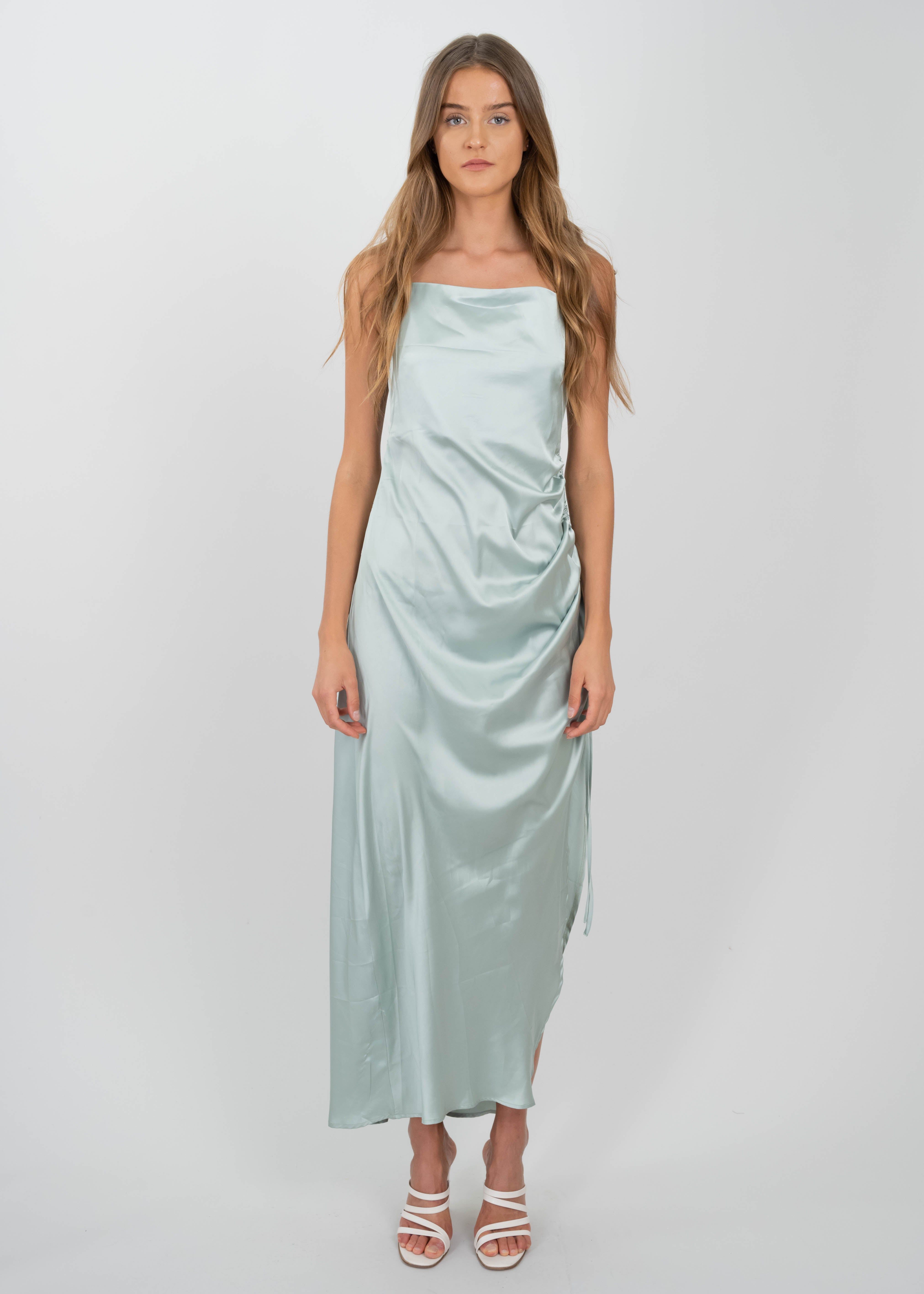 Vestido maxi satín fruncido jareta sold by Shasa product image thumbnail 2