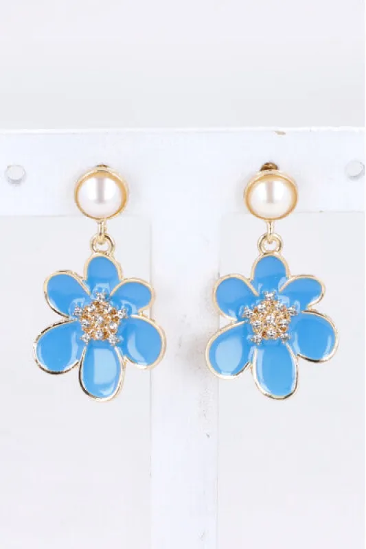 Aretes Perlita Flor Color sold by Shasa