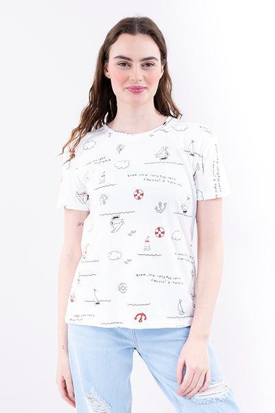 Playera manga corta estampado marinero sold by Shasa