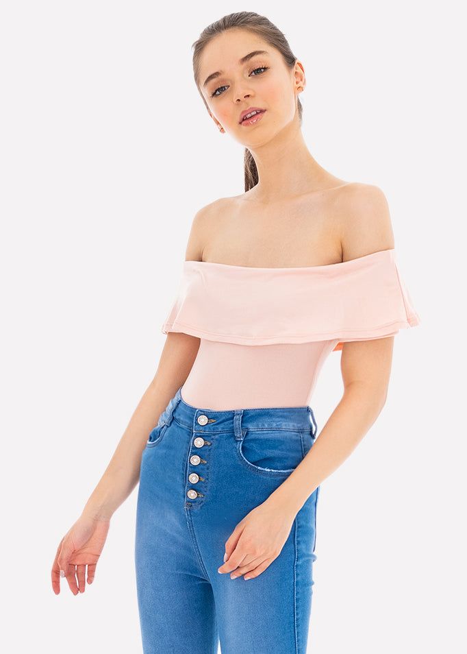 Bodysuit olanes hombro descubierto sold by Shasa