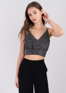 Top cruzado espalda lurex sold by Shasa