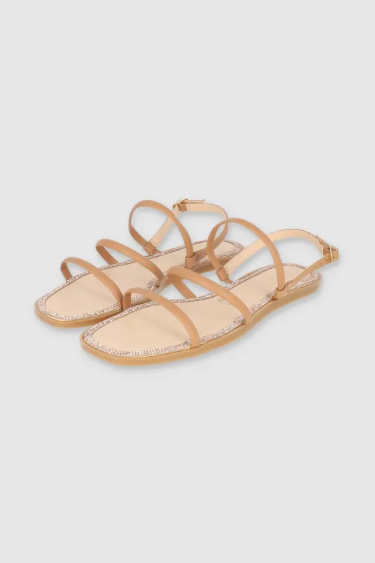 Sandalia tiras cerco brillos sold by Shasa