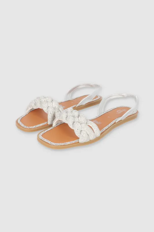 Sandalia slingback trenza brillos sold by Shasa