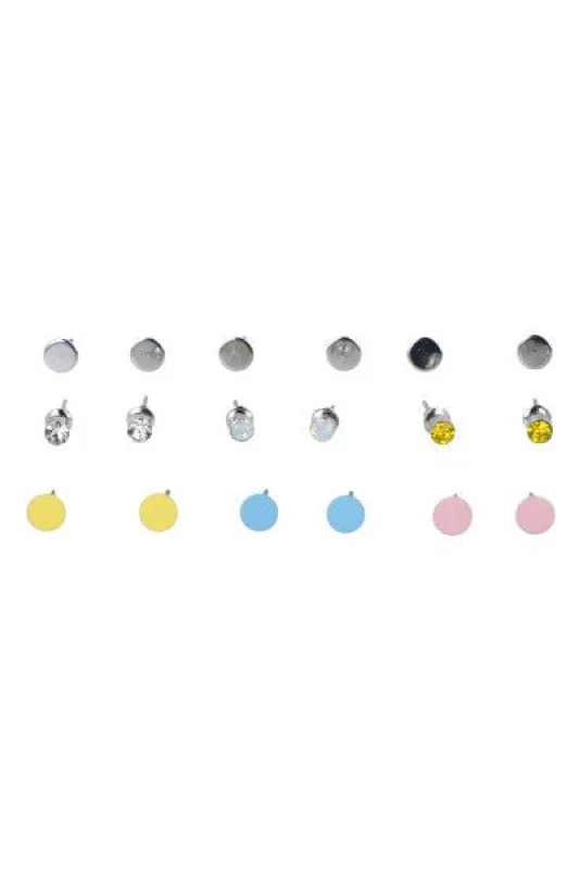 Set 9 pares aretes studs piedras sold by Shasa