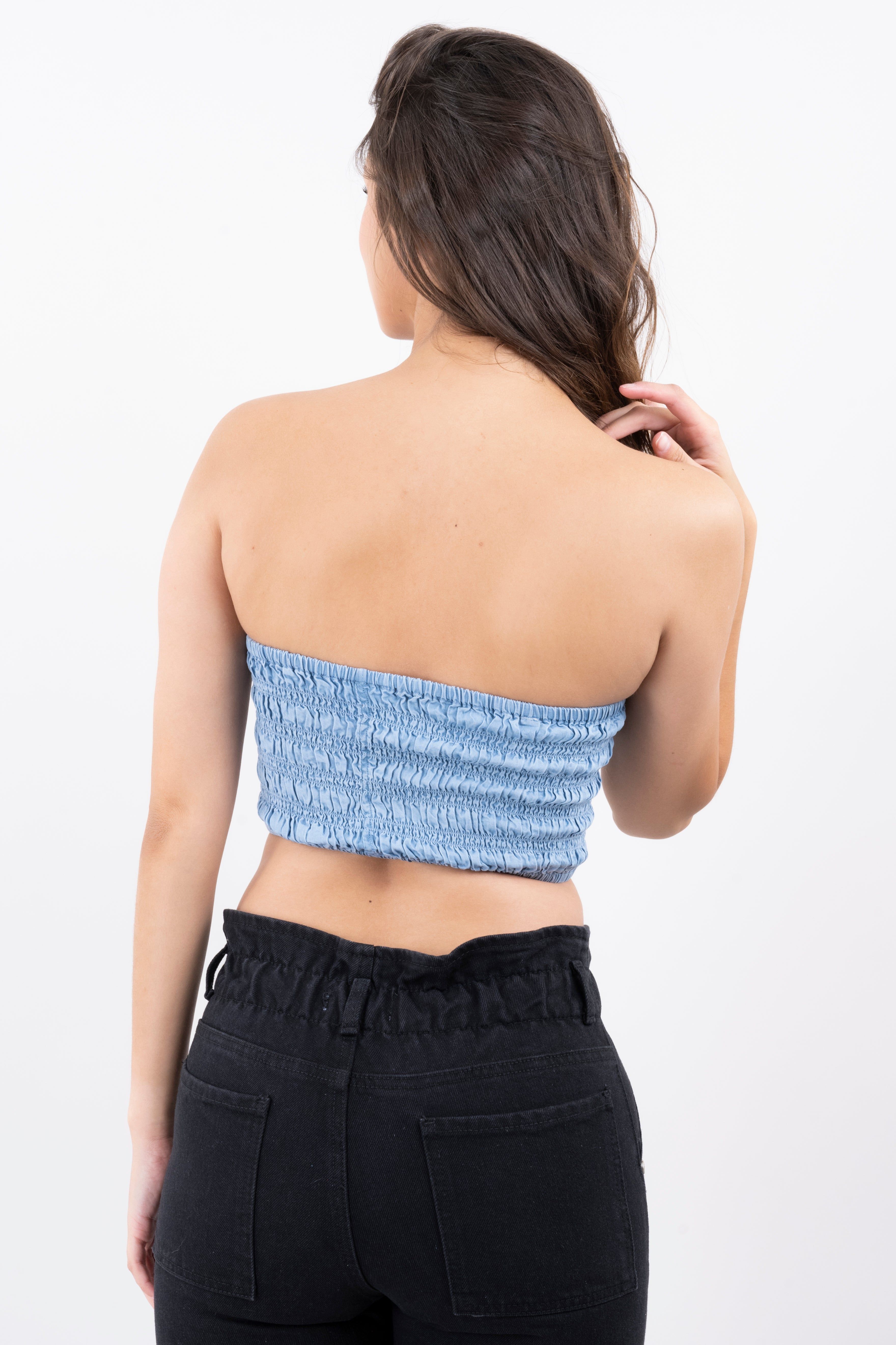 Top bandeau denim fruncido sold by Shasa product image thumbnail 4