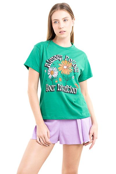 Playera flores always sold by Shasa