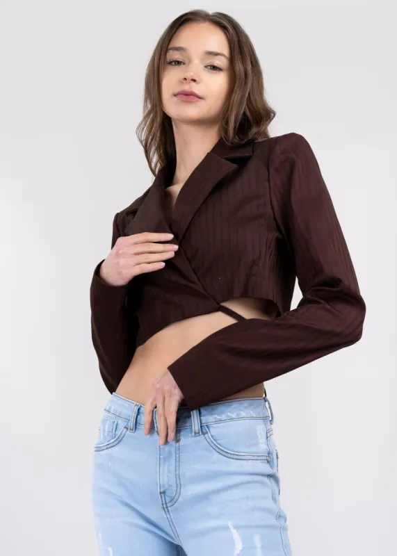 Saco crop rayas sold by Shasa