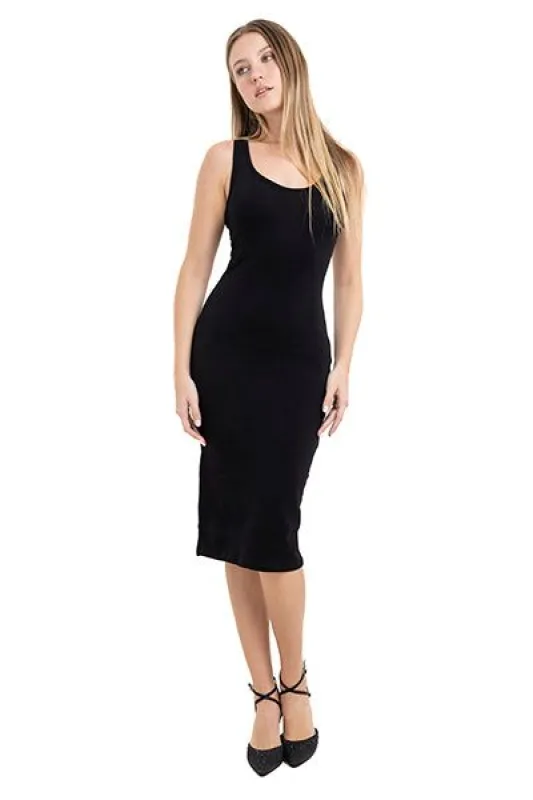 Vestido midi bodycon acanalado tirantes sold by Shasa