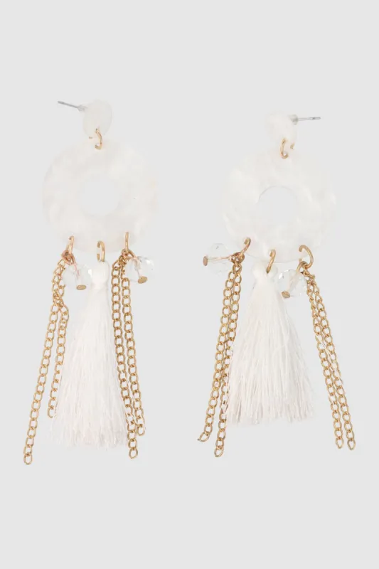 Aretes Circulo Flecos Marmol sold by Shasa