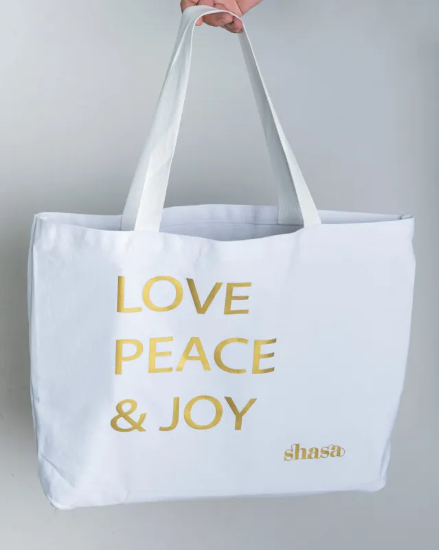 Bolsa tote peace love & joy sold by Shasa