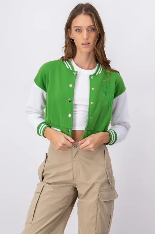 Chamarra bomber bordado NY sold by Shasa