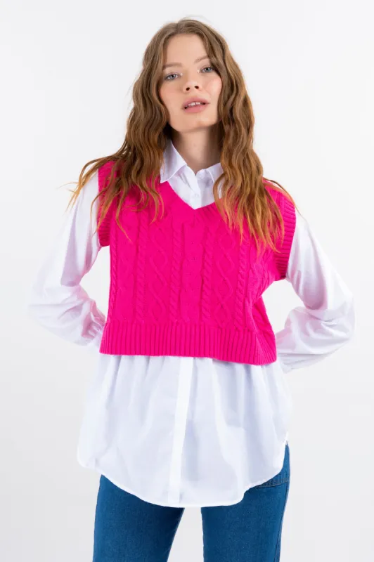 Set Camisa Chaleco Crop sold by Shasa