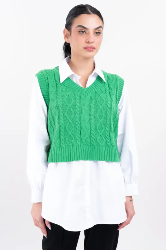 Set Camisa Chaleco Crop sold by Shasa