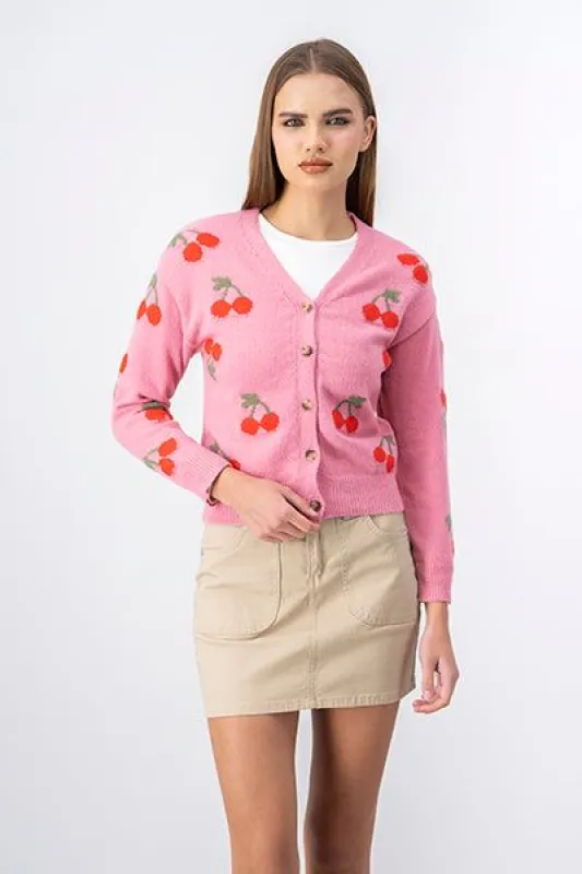 Cardigan Botones Detalle Cerezas sold by Shasa