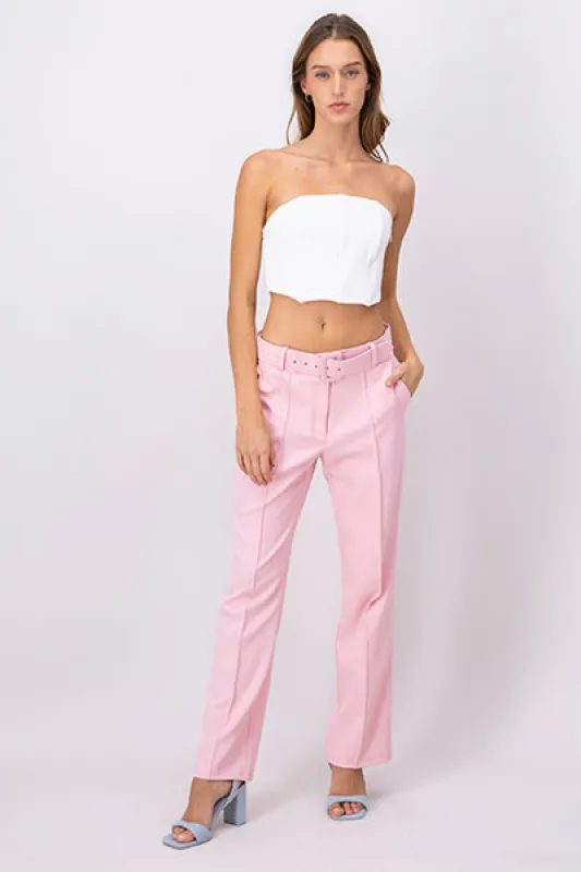 Pantalón Recto Costura Cinturón sold by Shasa