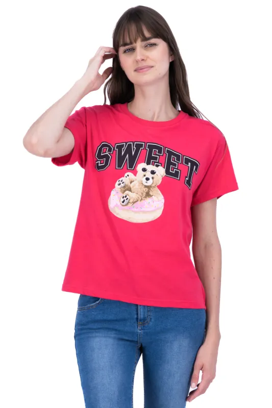 Playera manga corta oso sweet sold by Shasa