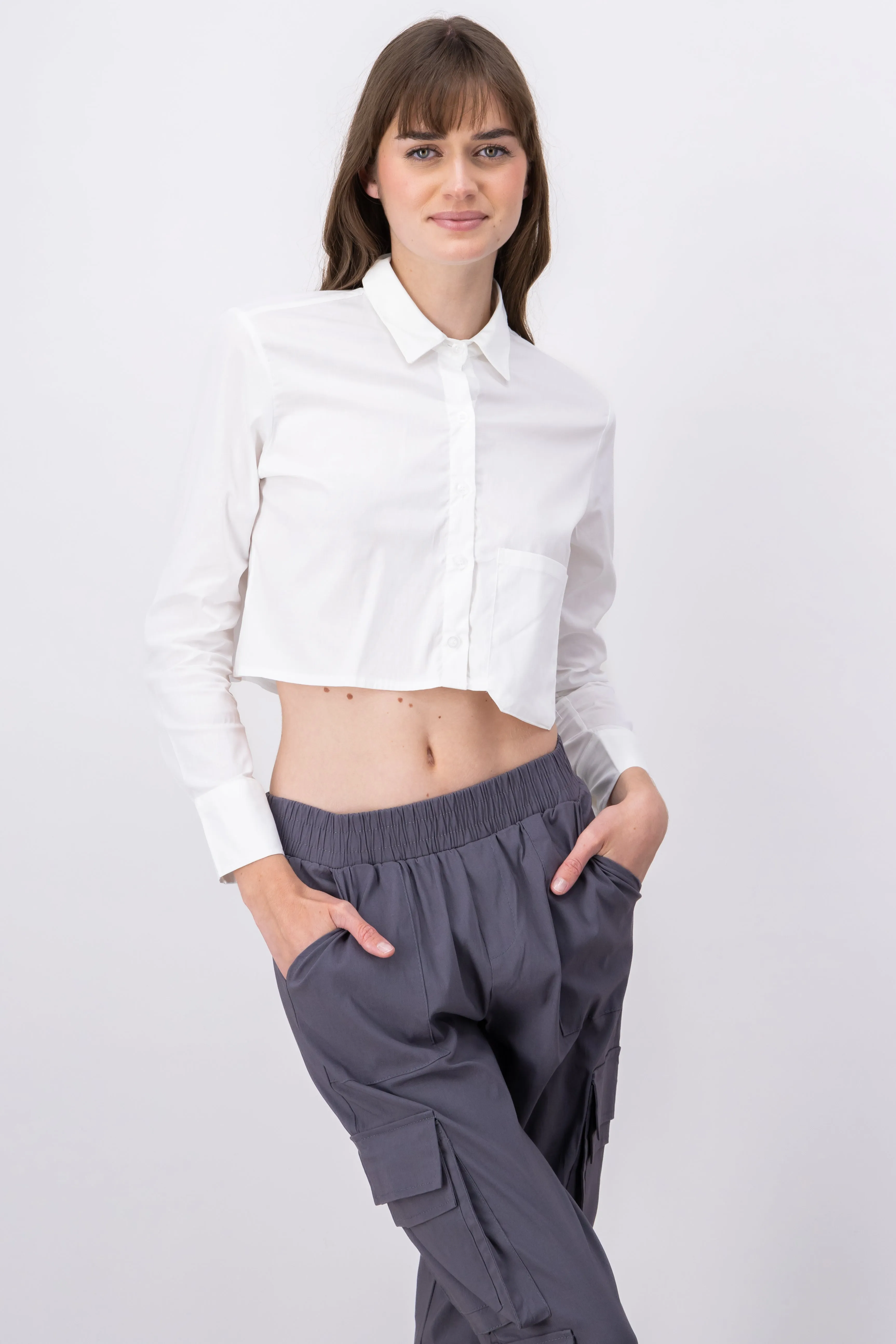 Camisa crop manga larga sold by Shasa