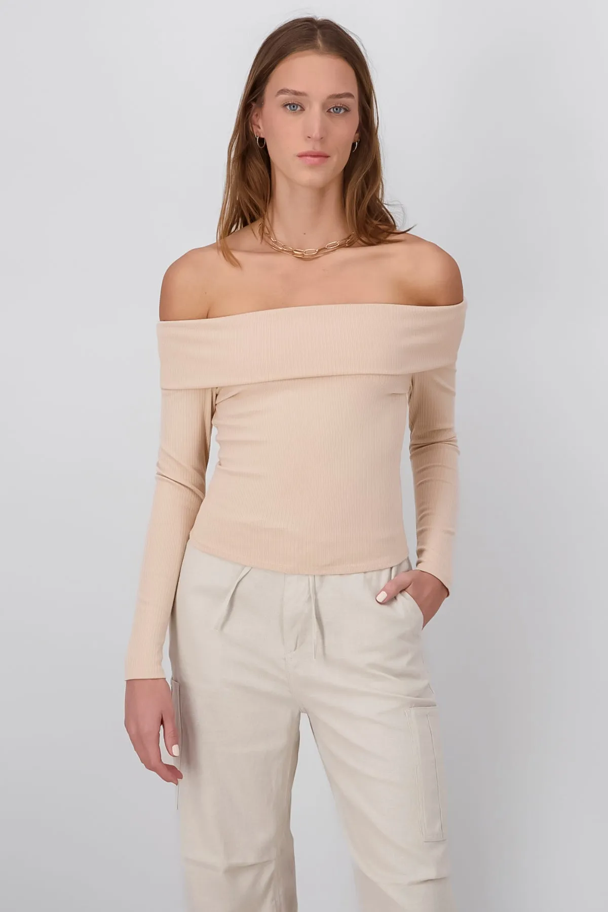 Top Rib Manga Larga Sin Hombros sold by Shasa product image thumbnail 2