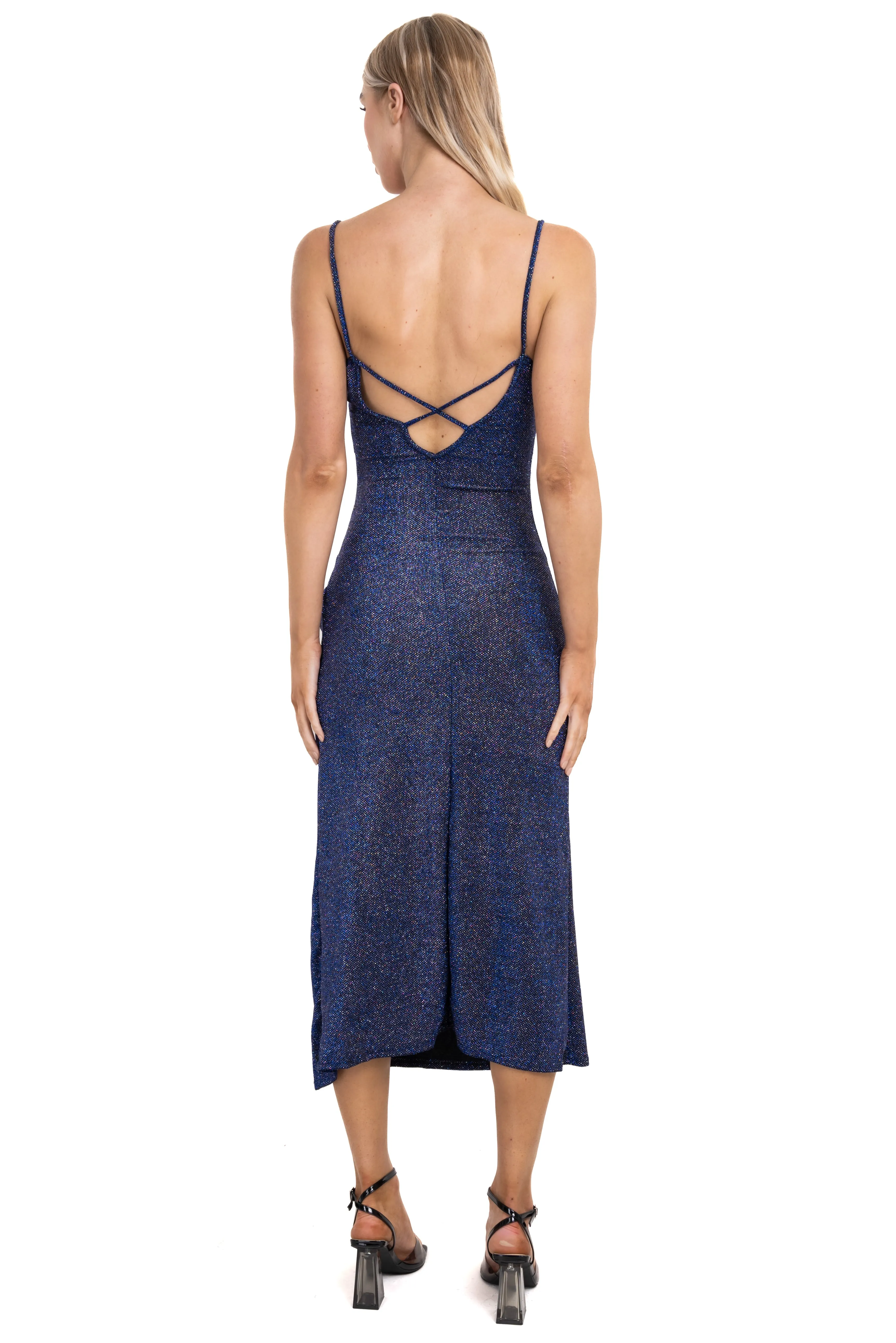 Vestido maxi drapeado lurex sold by Shasa product image thumbnail 4