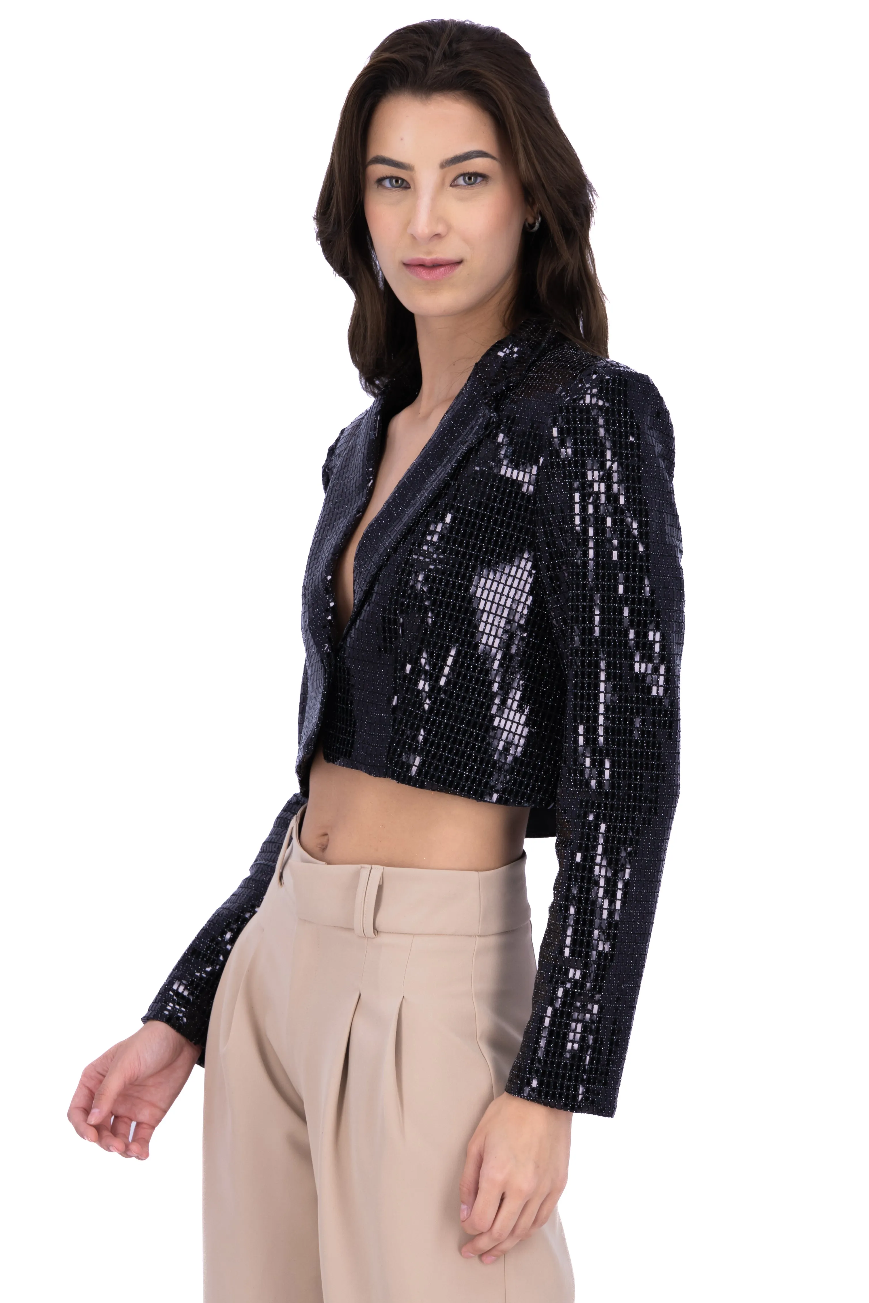 Blazer cropped de lentejuelas sold by Shasa product image thumbnail 3
