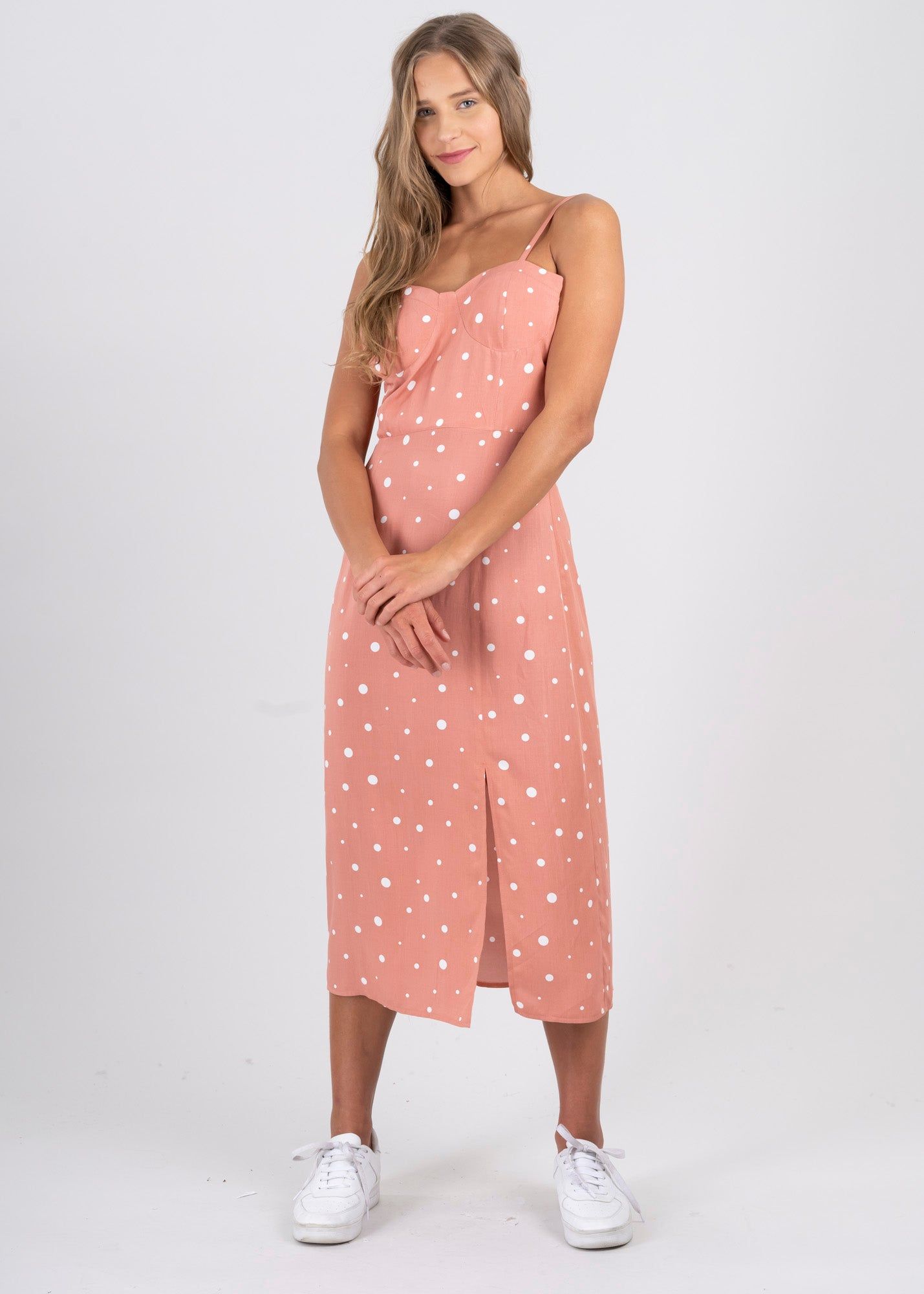 Vestido midi puntos sold by Shasa