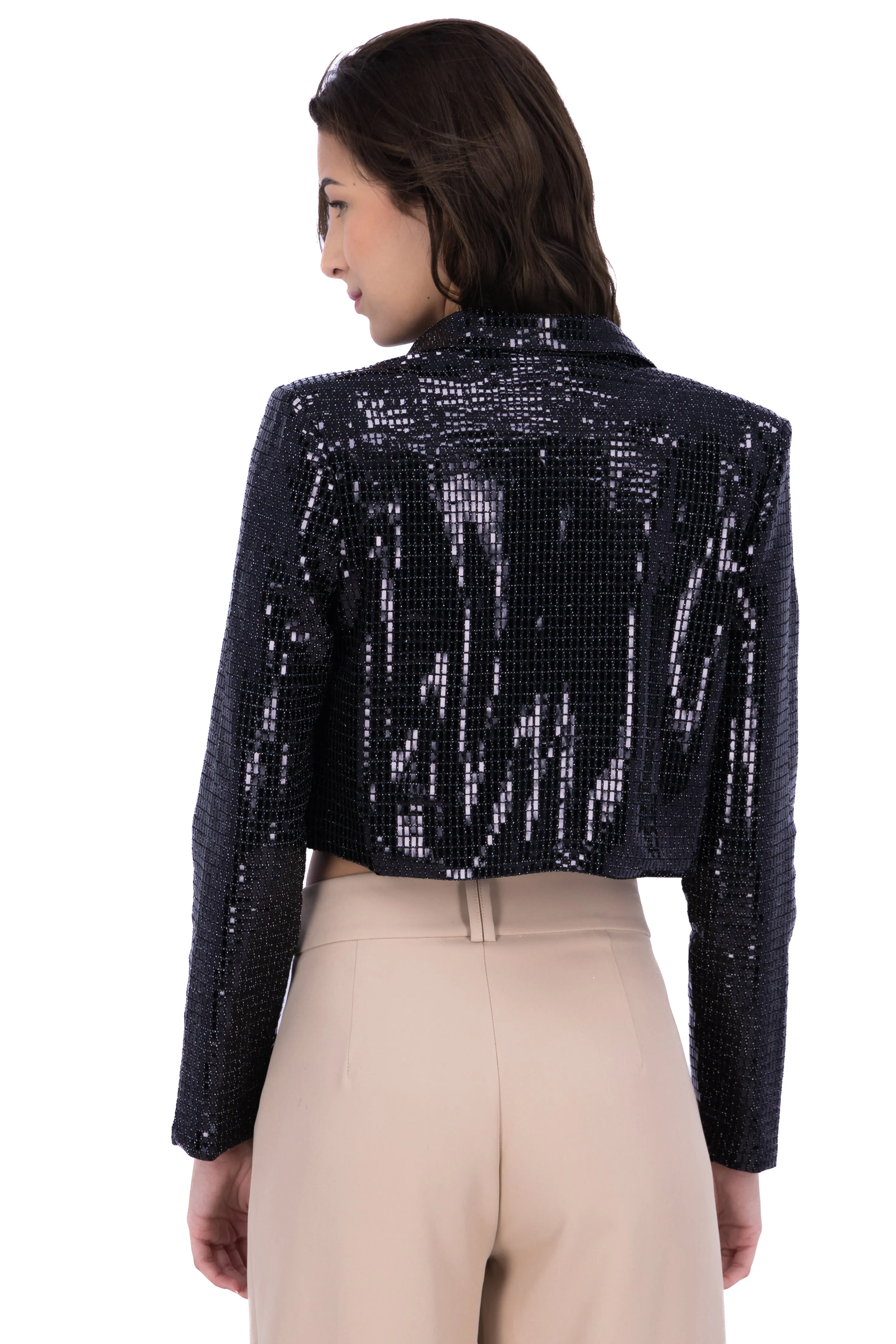 Blazer cropped de lentejuelas sold by Shasa product image thumbnail 4