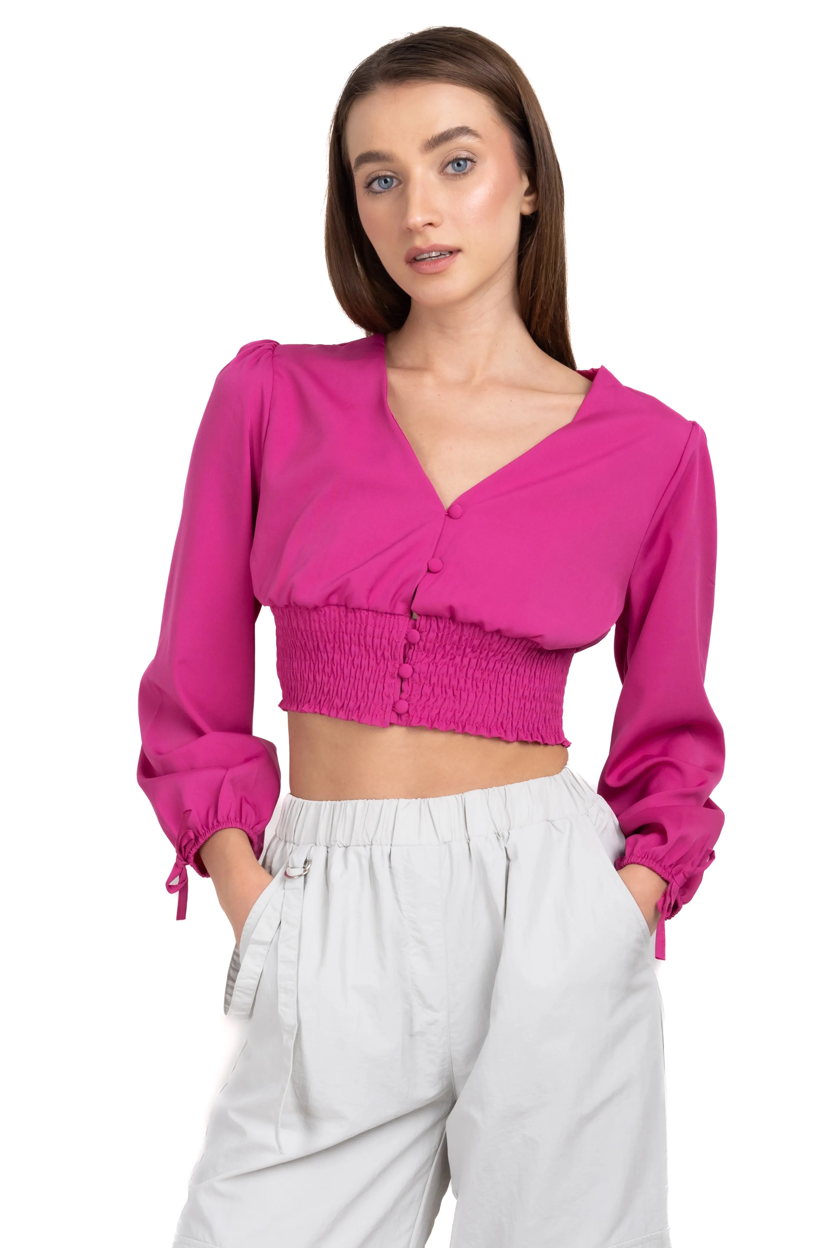 Blusa cintura smock escote v sold by Shasa product image thumbnail 2