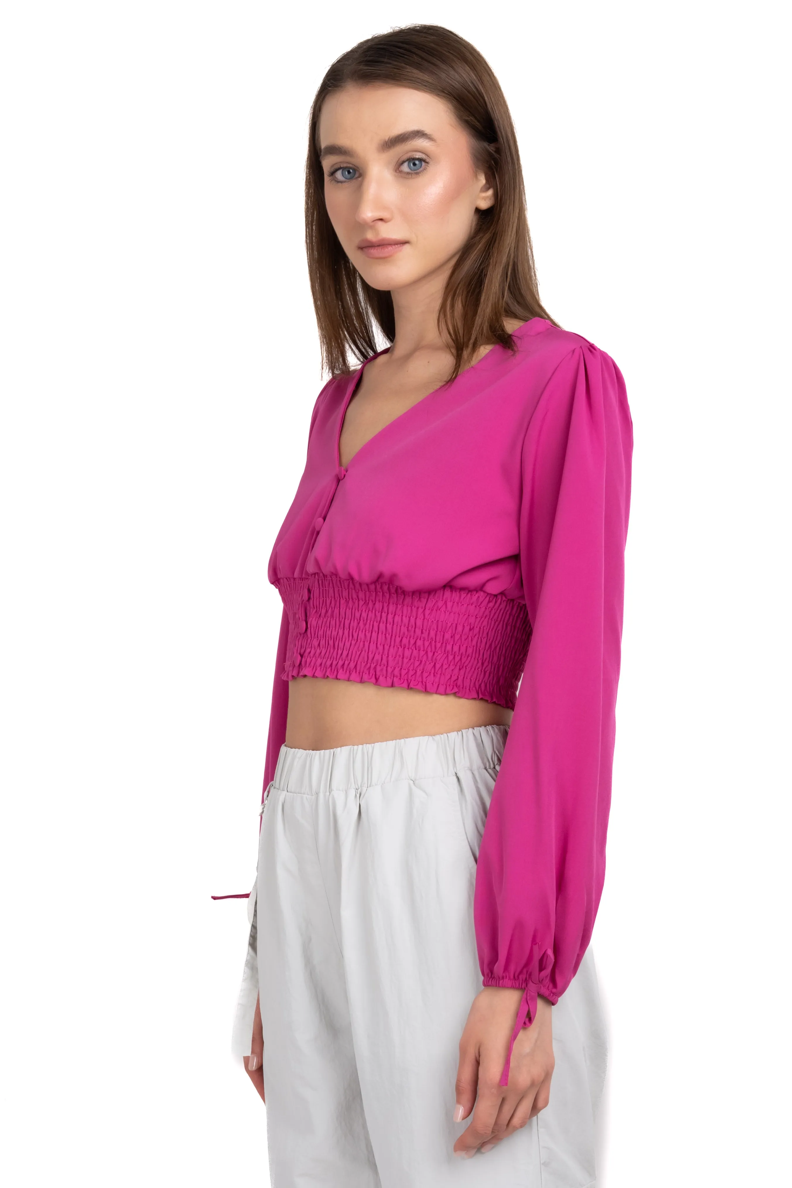 Blusa cintura smock escote v sold by Shasa product image thumbnail 3