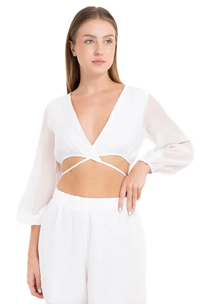 Top cruzado manga larga abullonada sold by Shasa product image thumbnail 2