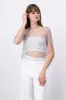 Top mesh manga corta brillos sold by Shasa