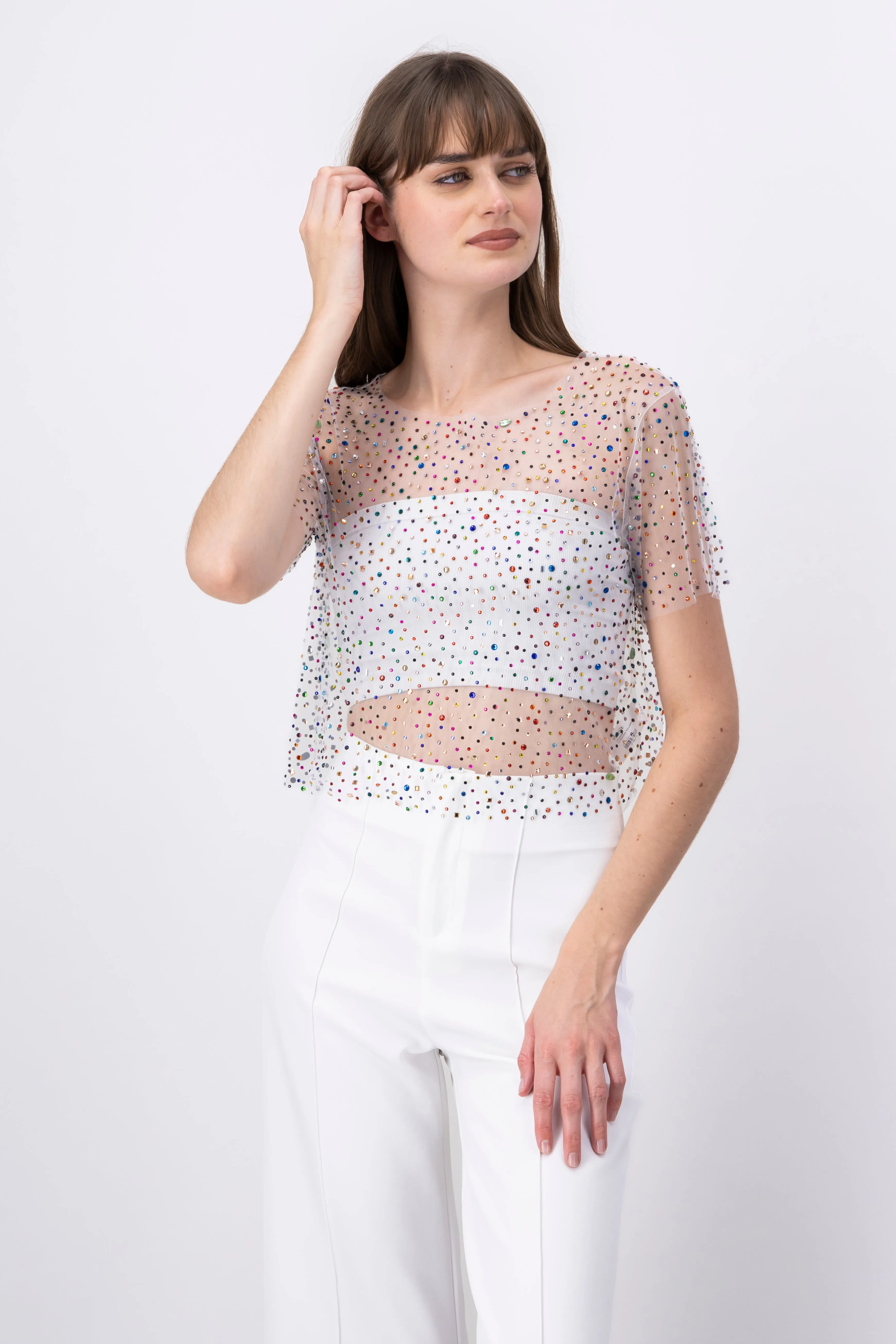 Top mesh manga corta brillos sold by Shasa product image thumbnail 2