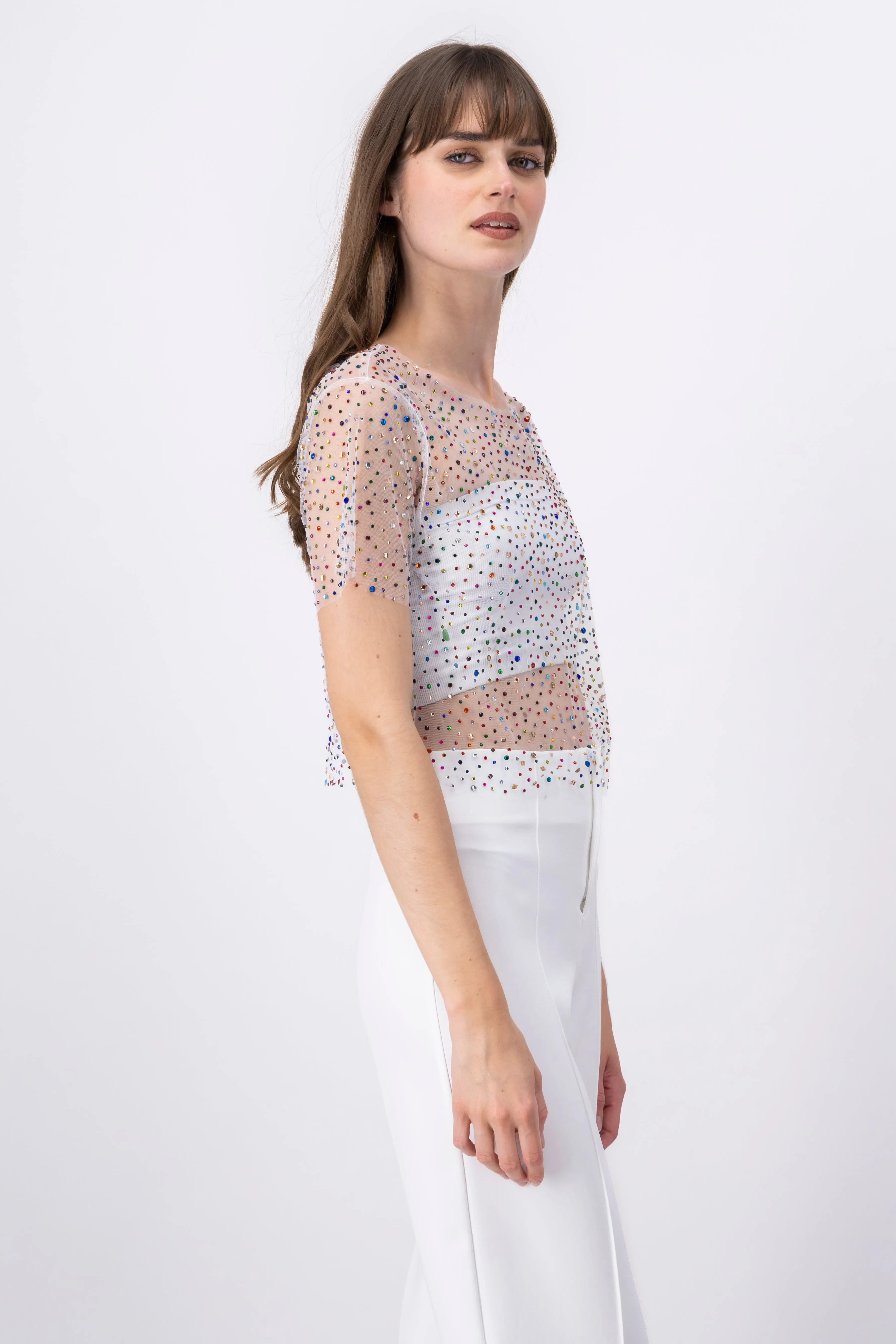 Top mesh manga corta brillos sold by Shasa product image thumbnail 3