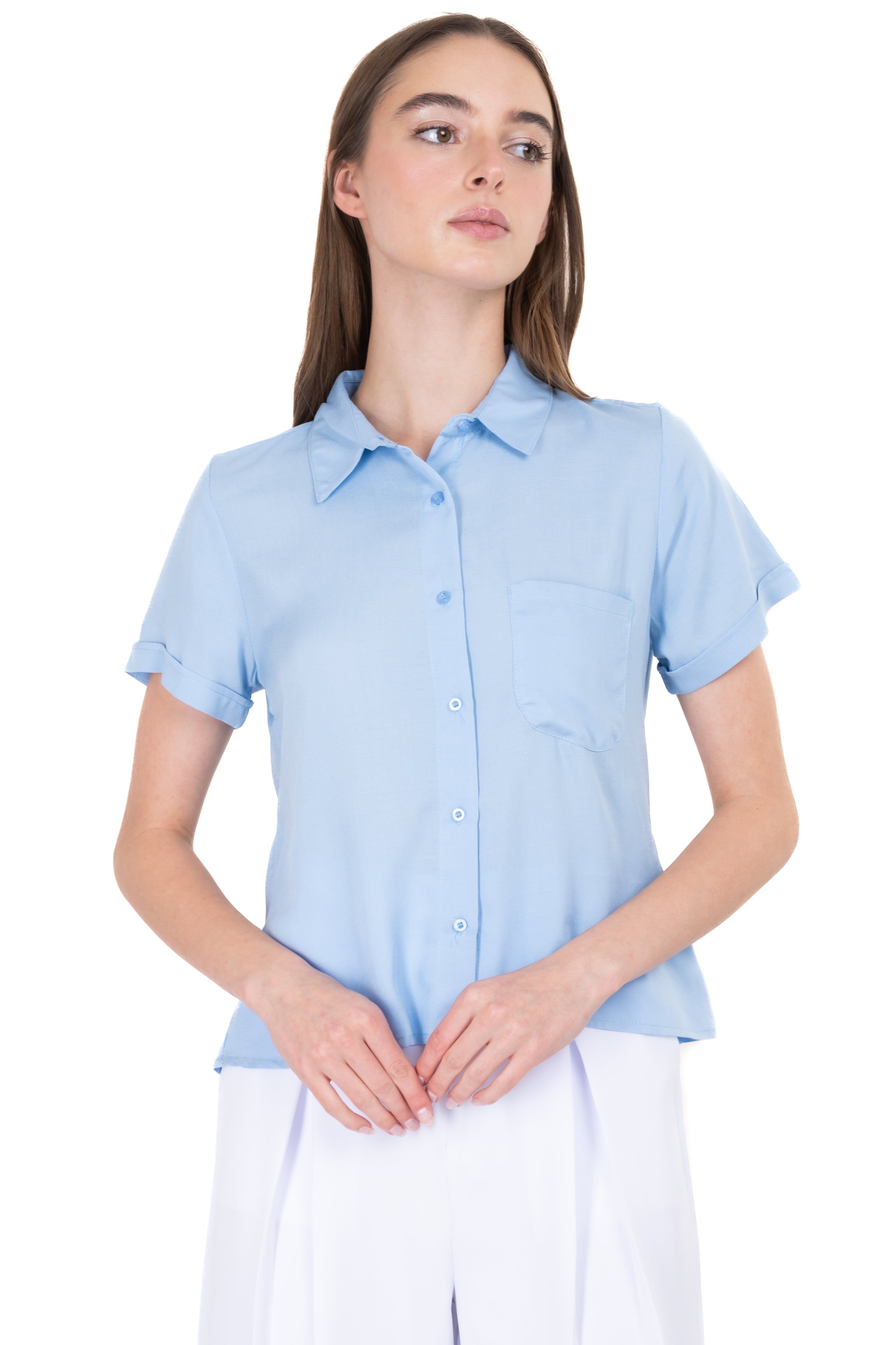 Camisa crop manga corta bolso sold by Shasa