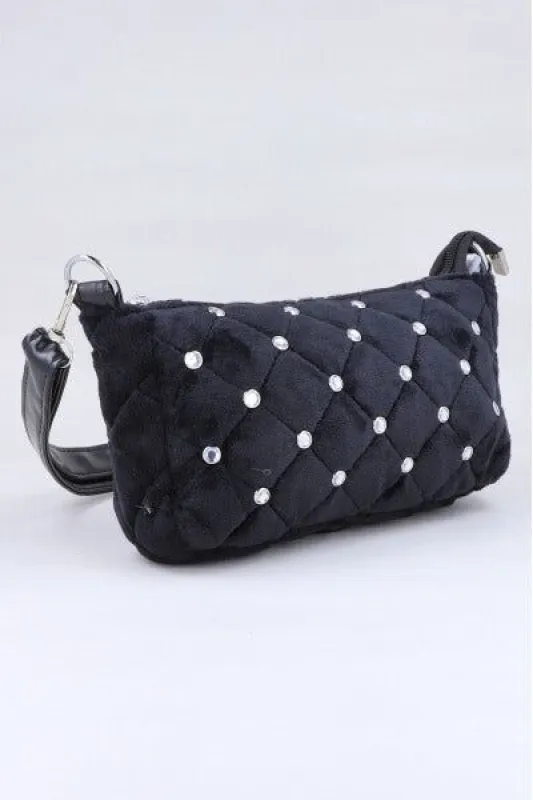 Bolsa capitonada peluche brillos sold by Shasa