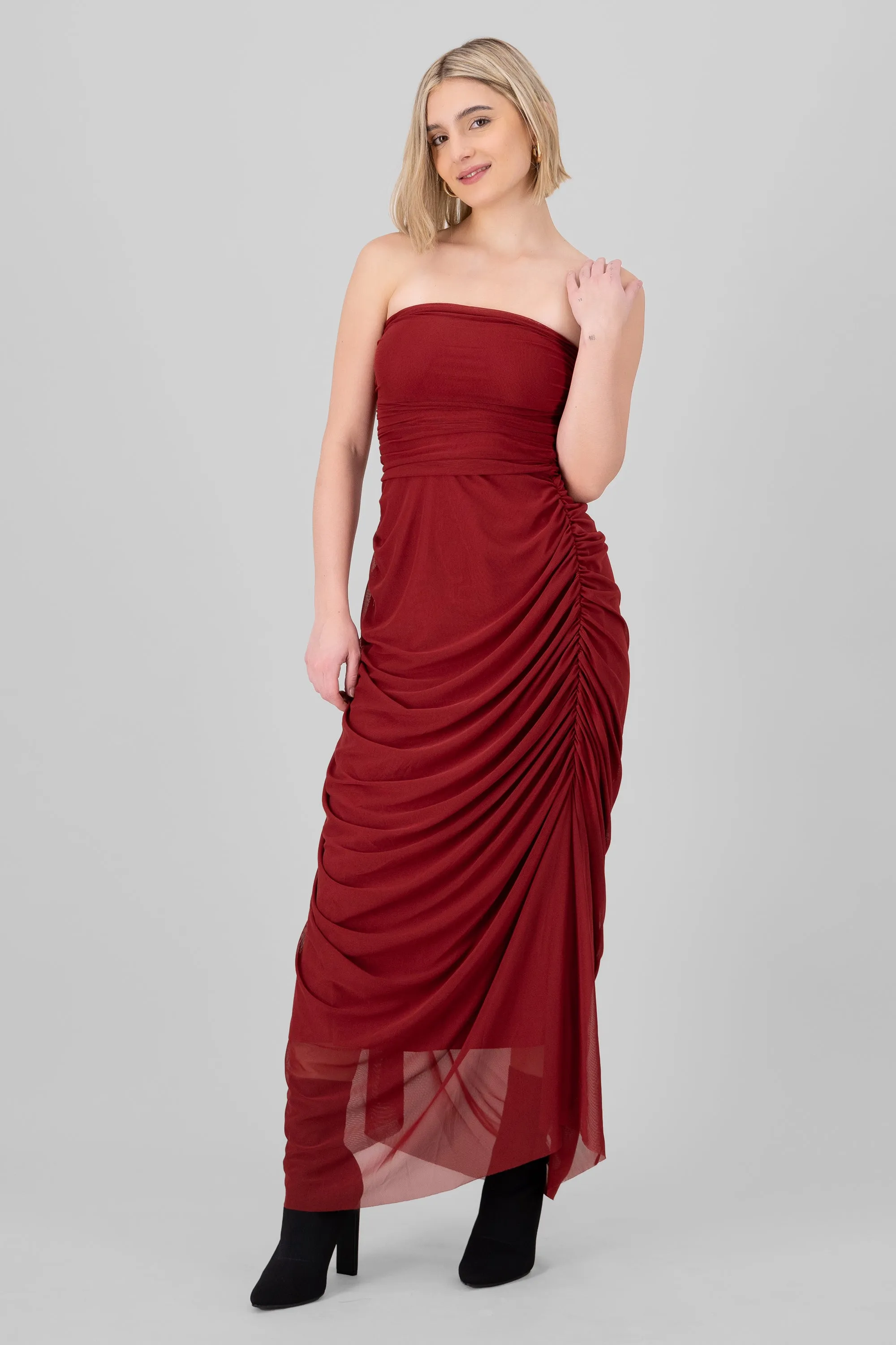 Maxi Vestido Liso Mesh Strapless sold by Shasa product image thumbnail 2