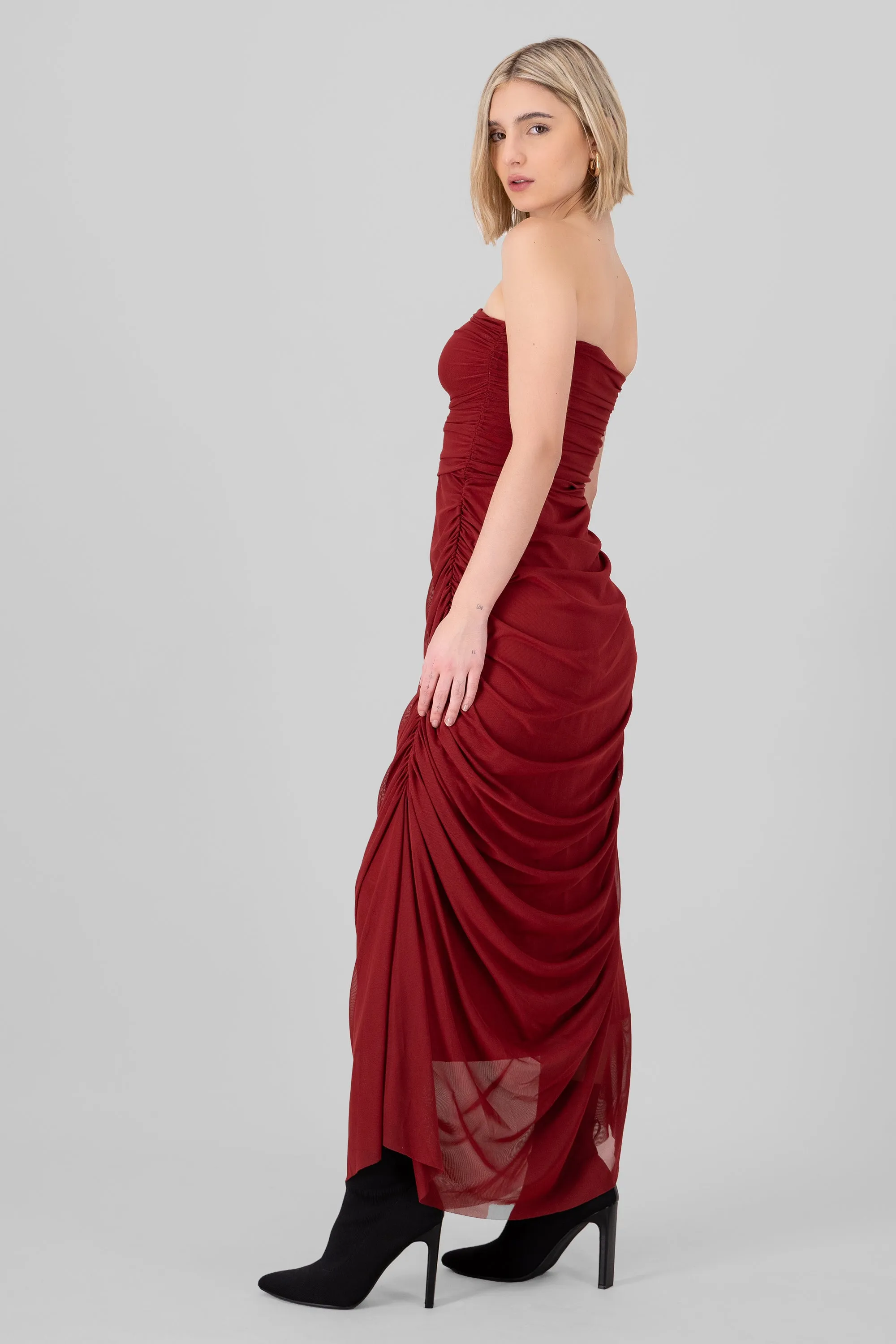 Maxi Vestido Liso Mesh Strapless sold by Shasa product image thumbnail 3