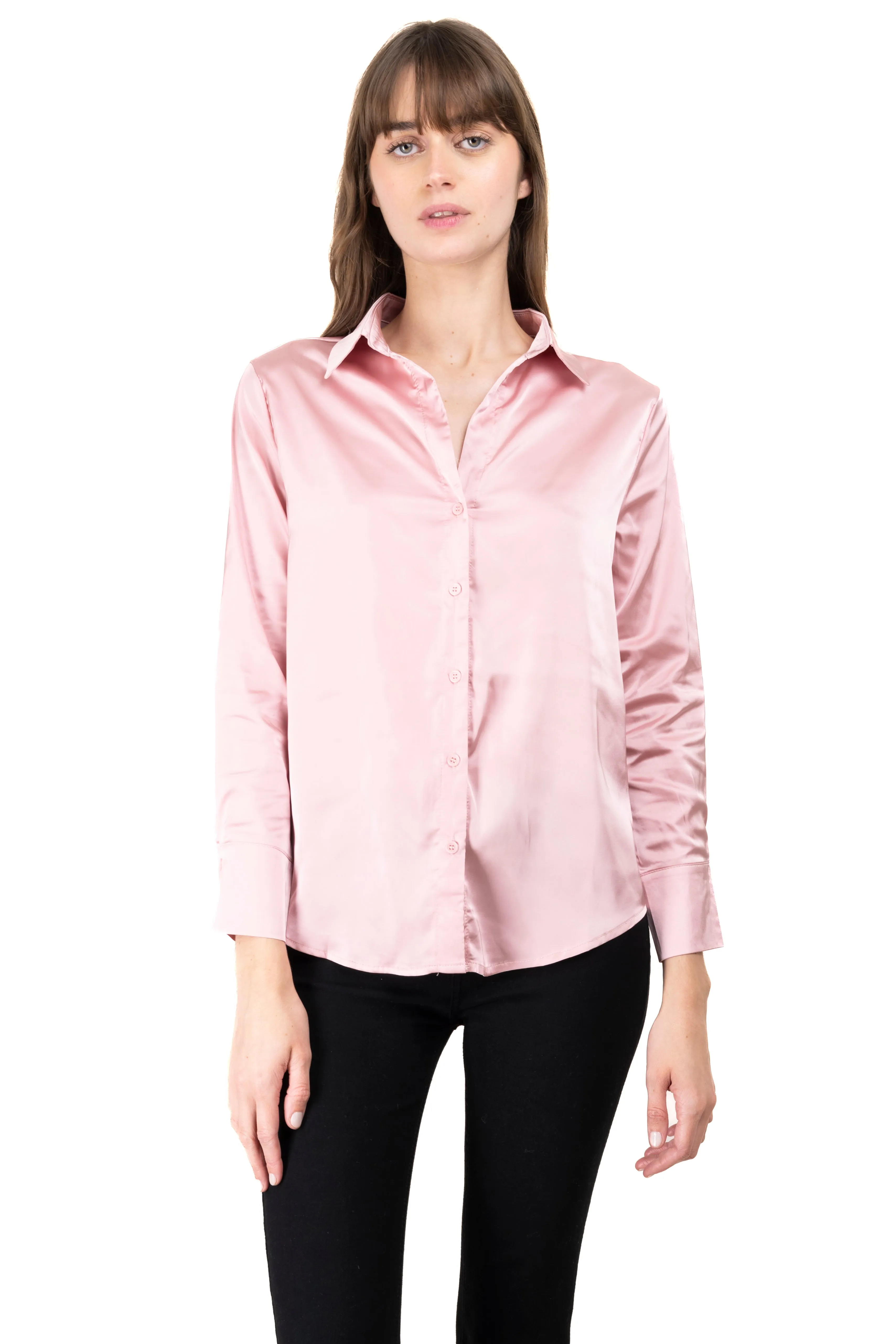 Camisa satinada manga larga sold by Shasa