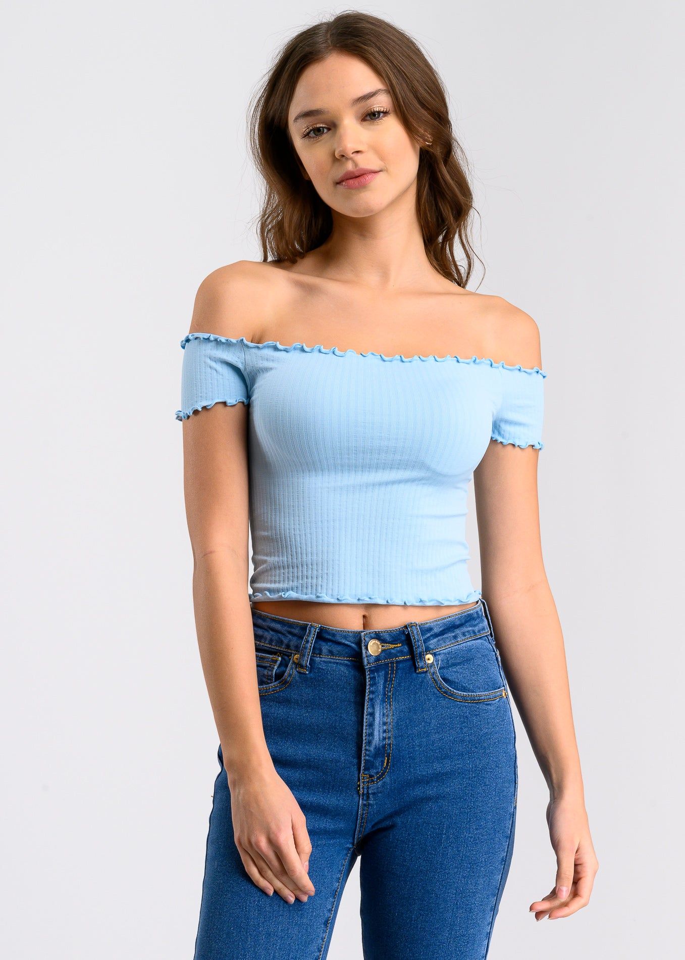 Top acanalado hombros descubiertos sold by Shasa product image thumbnail 2