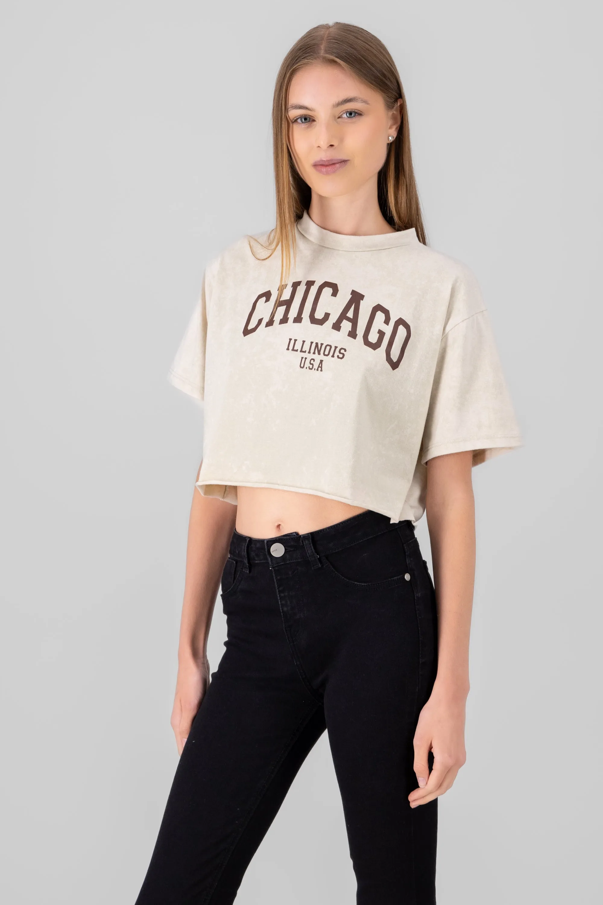 Playera crop acid wash chicago sold by Shasa product image thumbnail 3