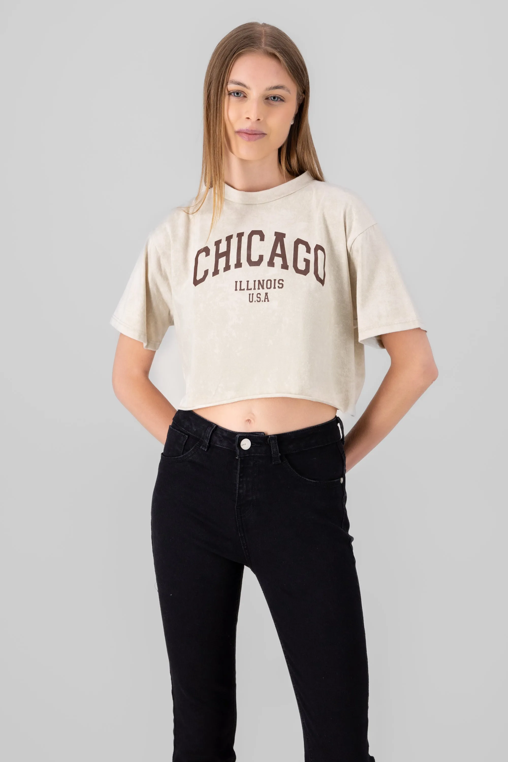 Playera crop acid wash chicago sold by Shasa product image thumbnail 2