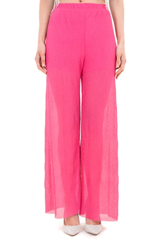 Pantalón mesh wide leg brillos sold by Shasa