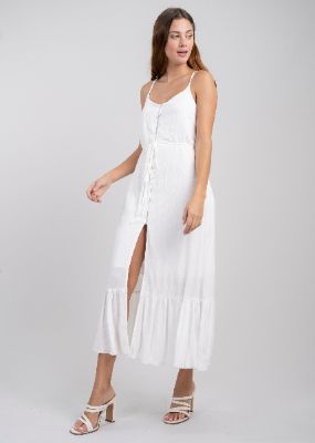 Vestido maxi botones delanteros sold by Shasa