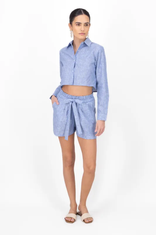 Short rayas lino sold by Shasa