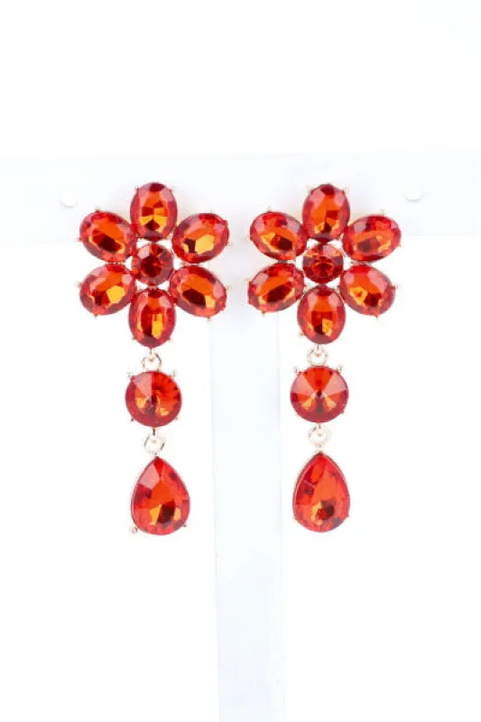 Aretes Flor Cristal Color sold by Shasa