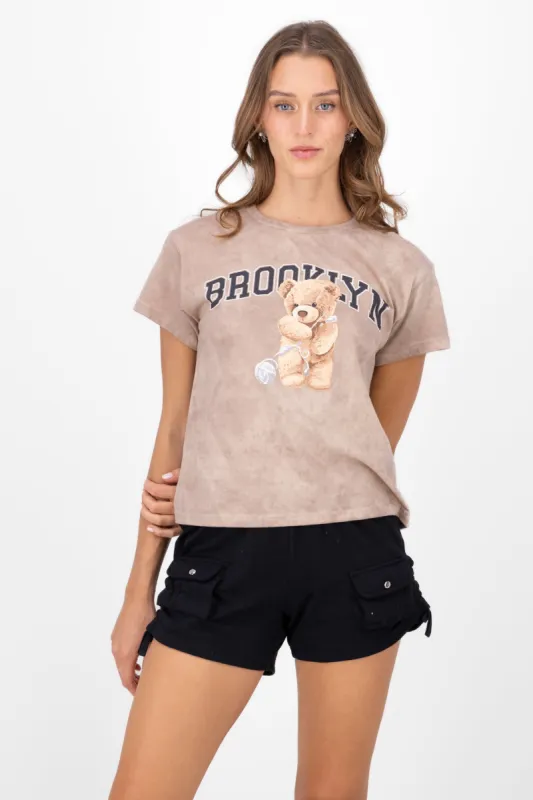 Playera Acid Wash Osito Brooklyn sold by Shasa