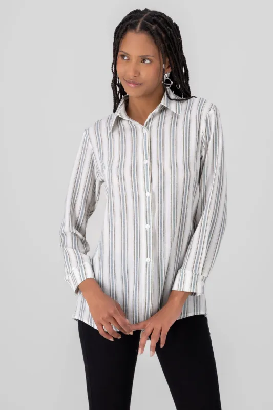 Camisa oversize fluida rayas sold by Shasa