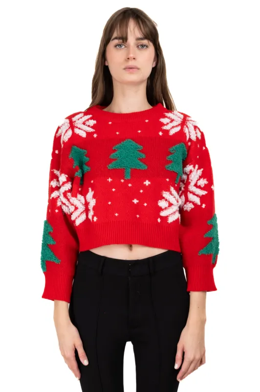 Sueter navideño copos y arboles sold by Shasa