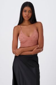 Top De Encaje Bordado Cropped Seamless sold by Shasa