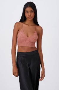 Top De Encaje Bordado Cropped Seamless sold by Shasa