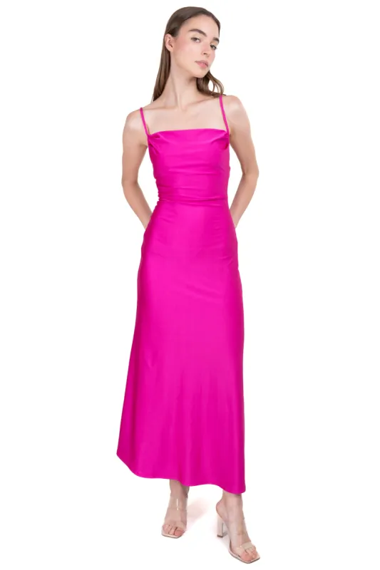 Vestido maxi escote drapeado sold by Shasa